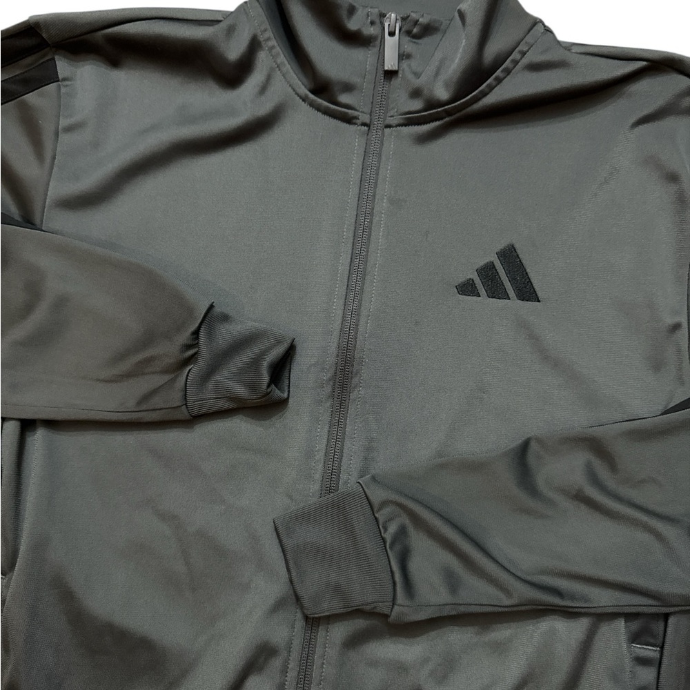 Adidas Men’s Gray & Black 3 Striped Track Jacket Size Small Soccer Track Futbol